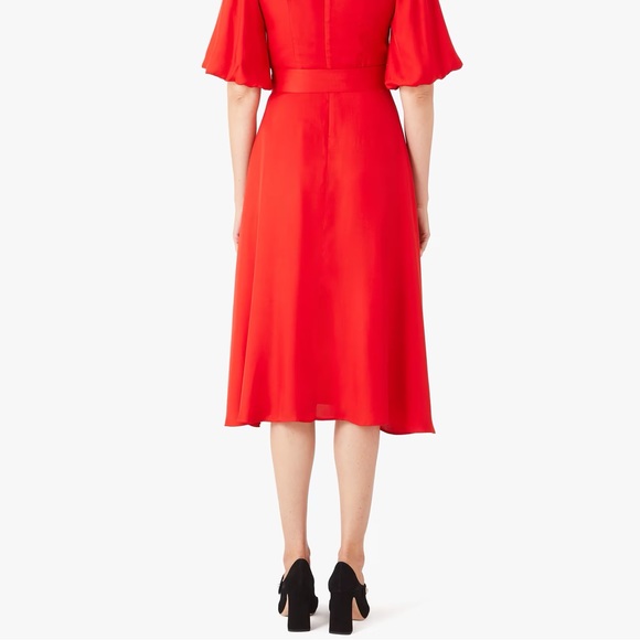 Kate Spade Red Silk Dress - silk twill matinee dress - tomato - Picture 3 of 4